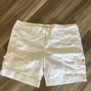 Women's White Cargo Shorts
